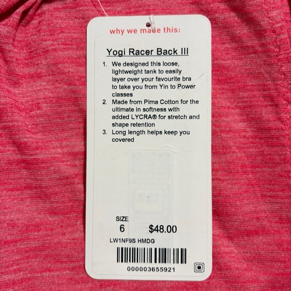 LULULEMON Rare Slit Yogi Racer Back III Coral Halter Tank + Small Reusable Bag - Picture 2 of 16